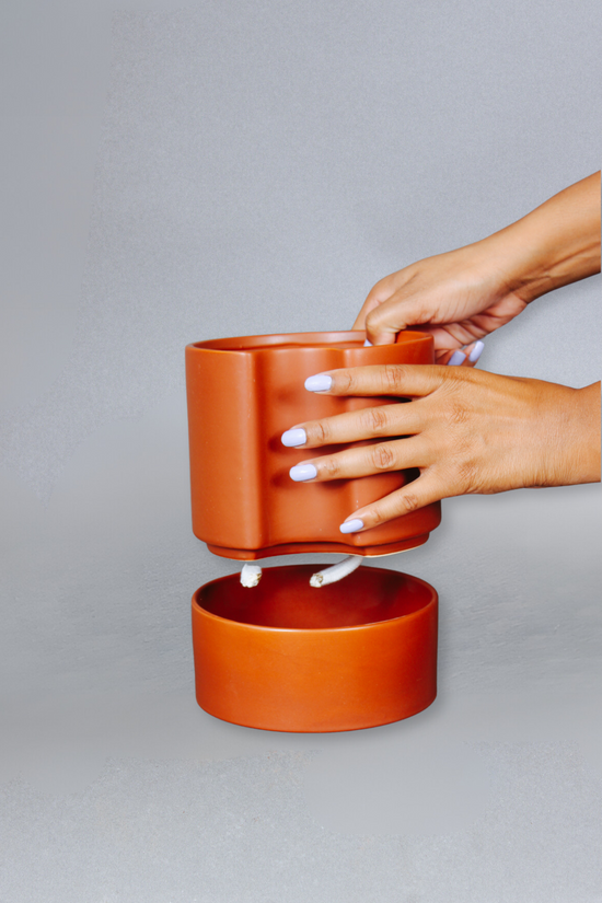 Cylinder Terracotta Self-Watering Planter